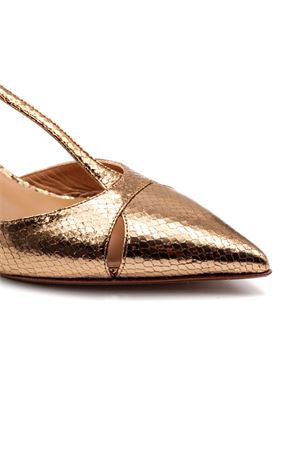 Golden laminated Edvige slingback pumps SERGIO LEVANTESI | EDVIGE6ORO